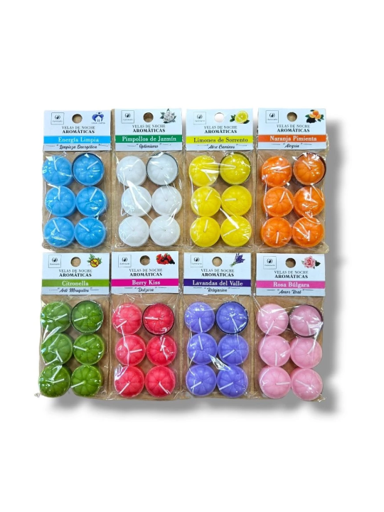 (Pimpollos de Jazmín) Velas de Noche Arom. x 6 Colgable