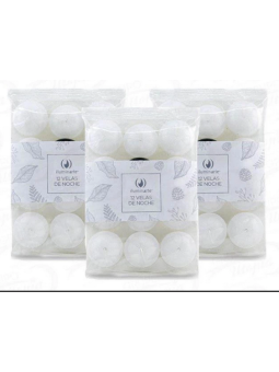 Velas de Noche Blanca Iluminarte x 12