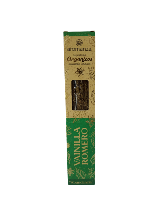 Vainilla/Romero (Abundancia) Sahumerios Aromanza Orgánicos x 6 Varillas