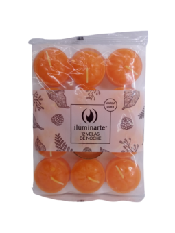 (Naranja) V. Noche Color Iluminarte x 12 u.