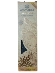 Coco Vainilla (Dicha y Satisfacción) Sahumerios Tibetanos Black Aromanza x 8