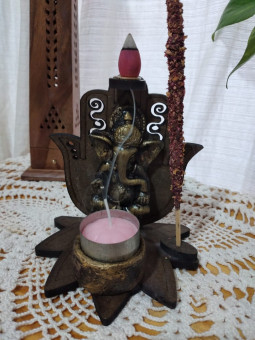 Cascada Hamsa Loto Porta Vela (Ganesha)